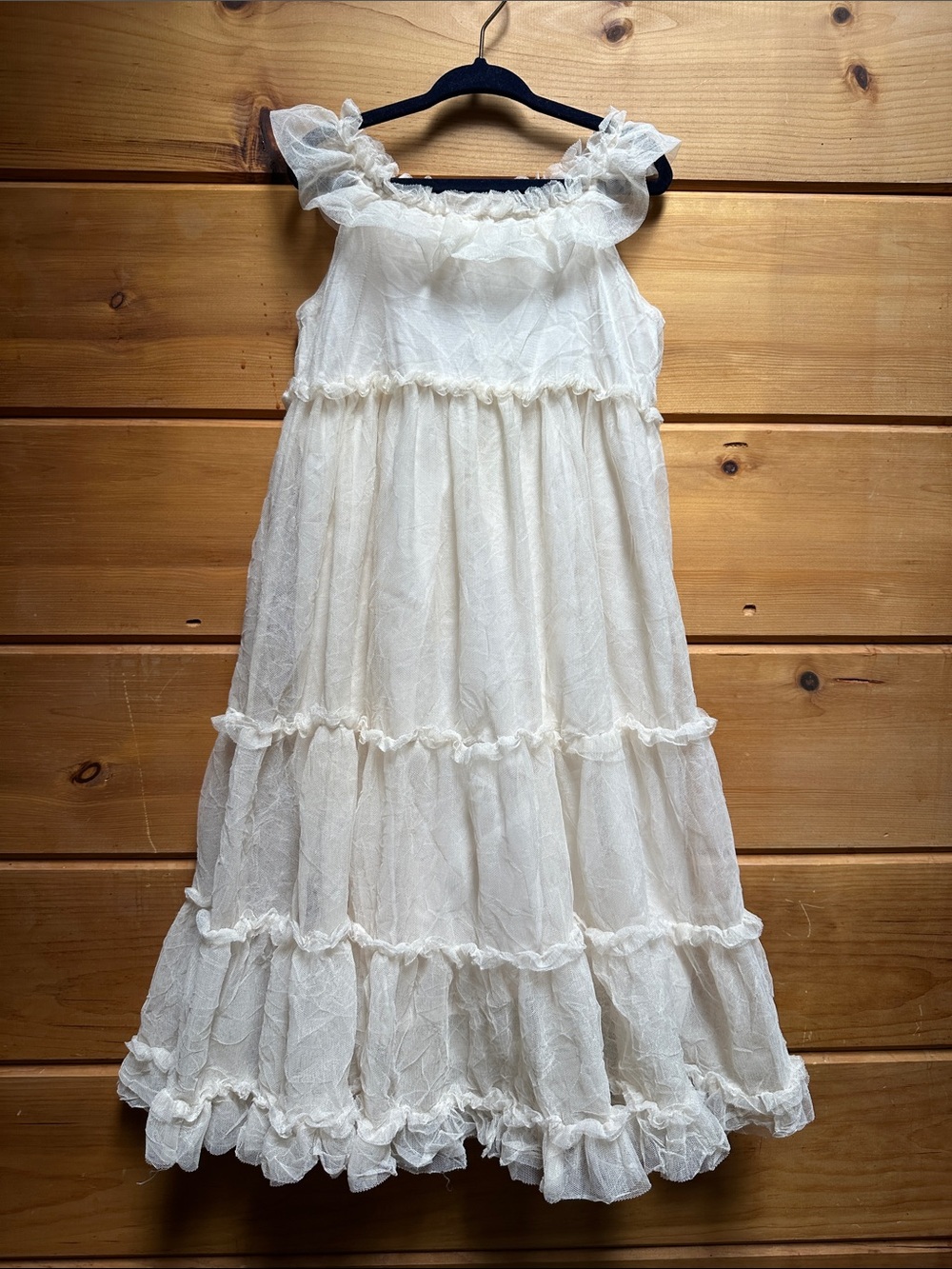 GAP dress Thule off white sleeveless tiered maxi 5